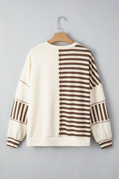 Ariana Stripe Stitched Oversized Sweatshirt