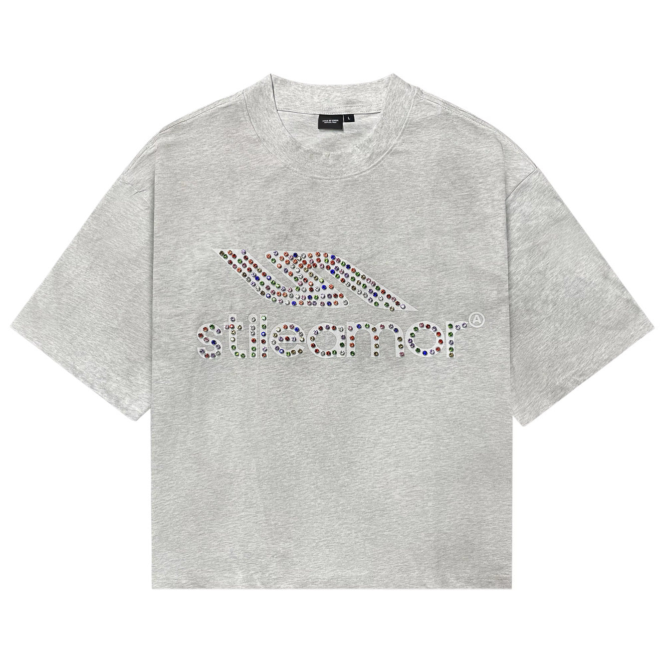 GREY COLORÃTO RHINESTONE TEE