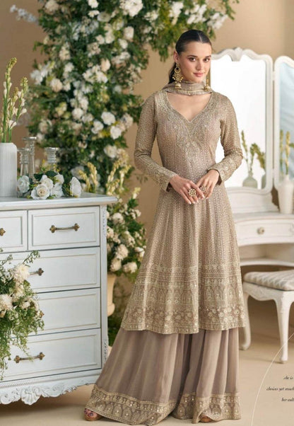 Heavy work sharara suit