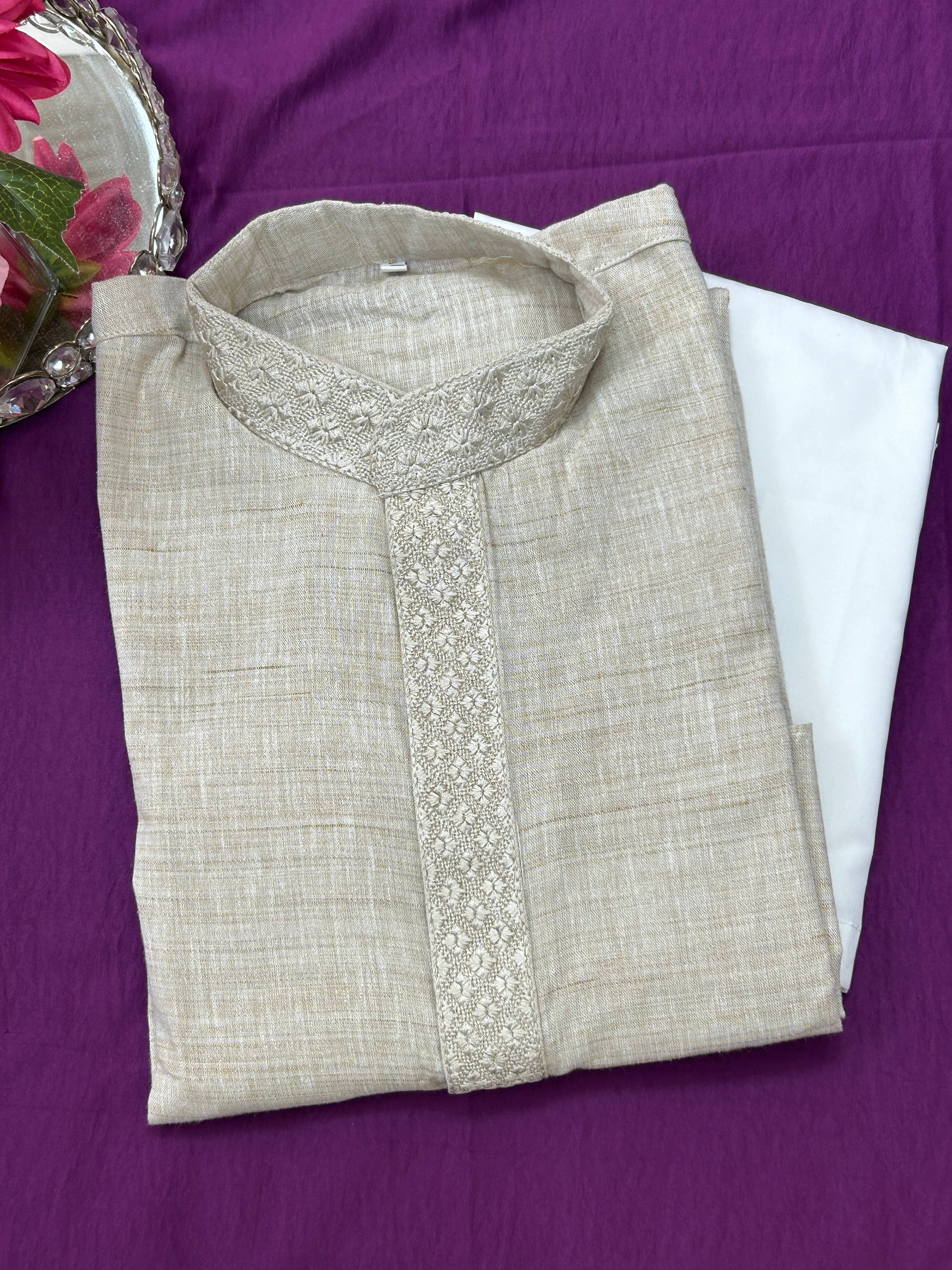 Khadi cotton kurta set