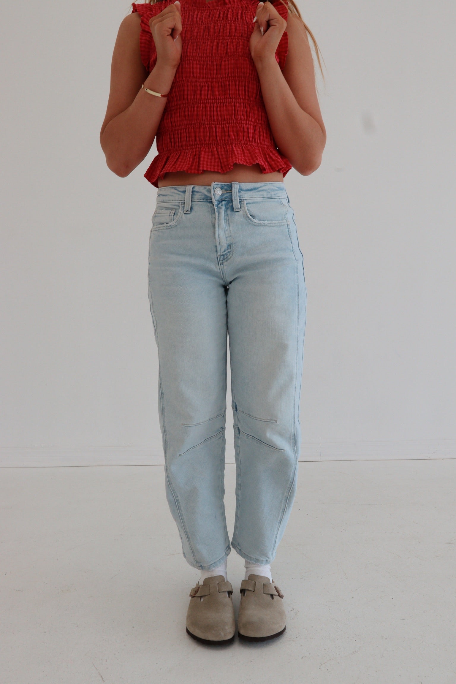 Light Wash Barrel Jeans