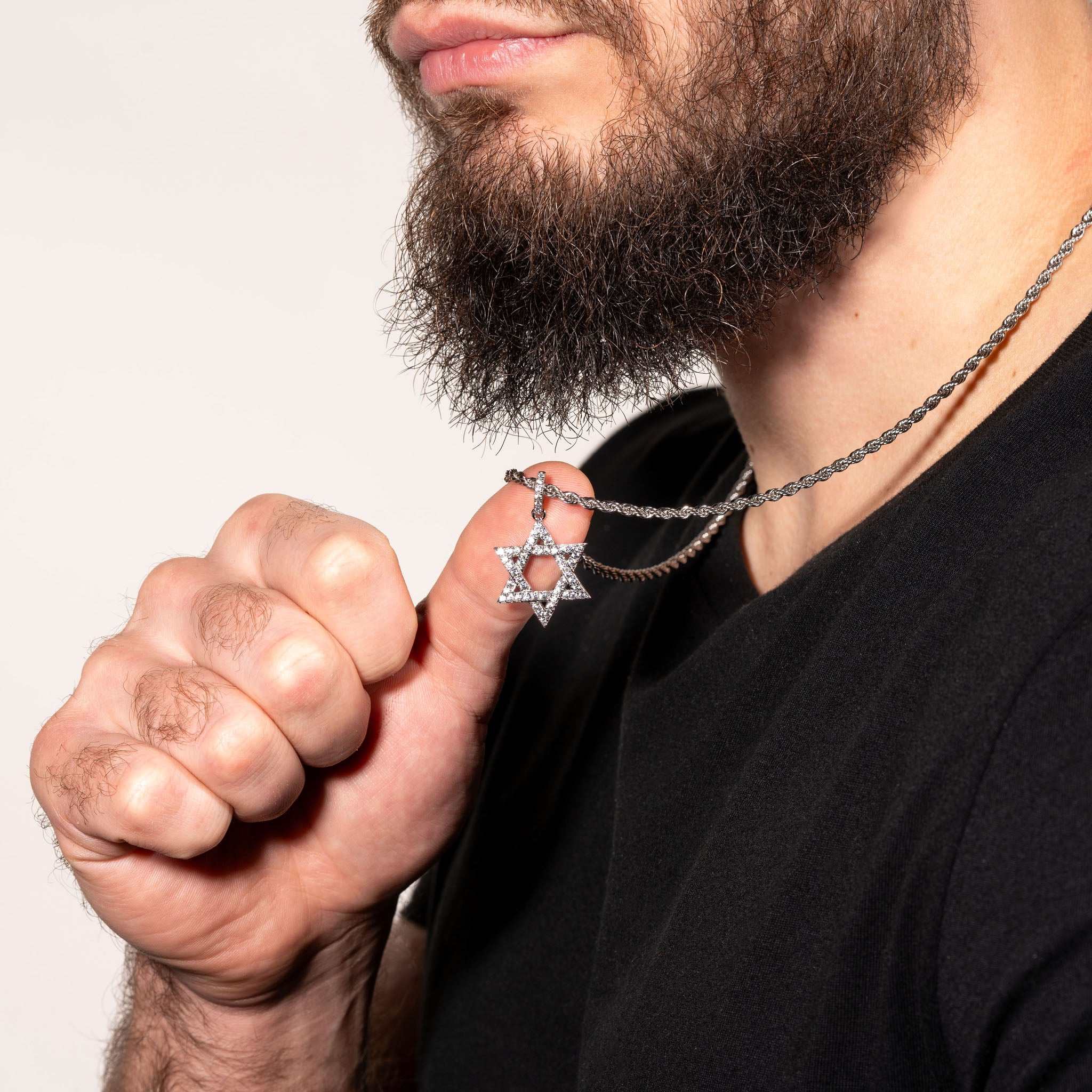 Jewish Magen Star Of David Pendant - Solid 925 Sterling Silver Men's Jewelry