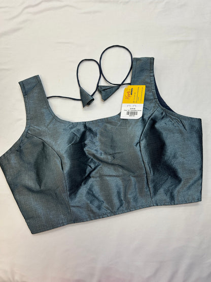 Grey raw silk blouse