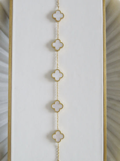 Luck Intention -Pearl Shell Clover Bracelet