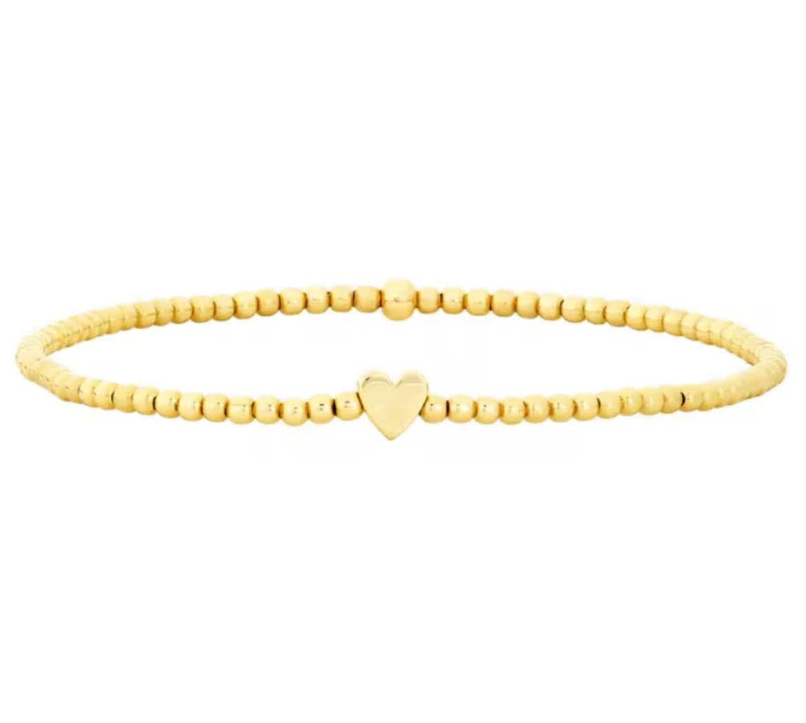 Classic Beaded Hearts, Stars & Smiles Waterproof Non-Tarnish Bracelets