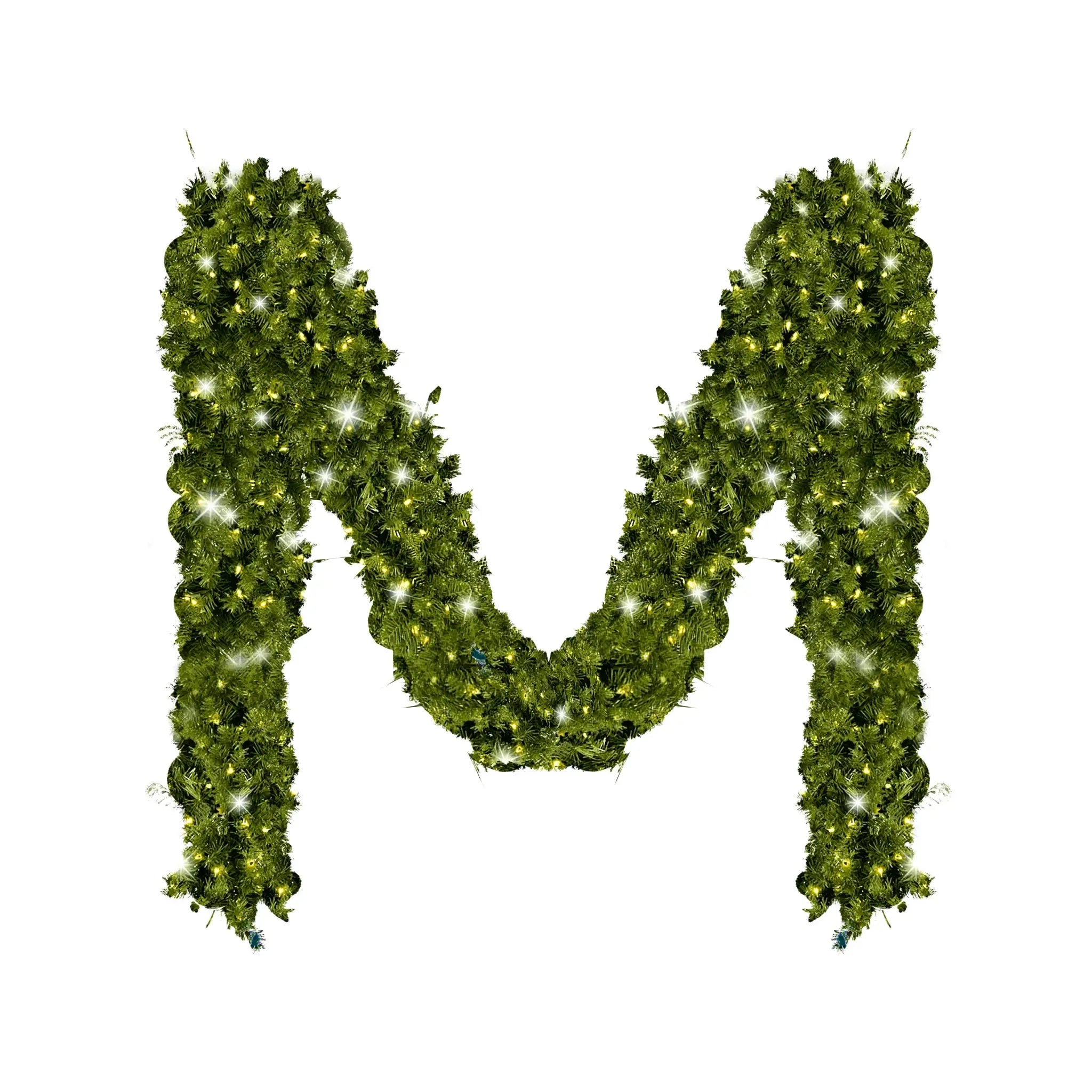 Green Garland with Warm White Lights |  99'X 8"