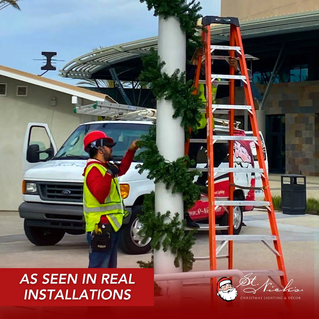 Green Garland with Warm White Lights |  99'X 8"