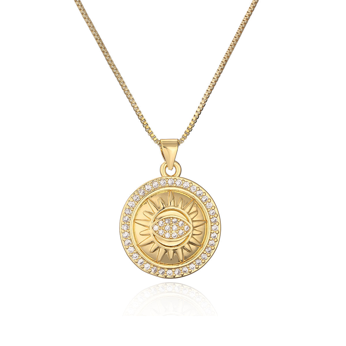 Evil Eye Sun Necklace - Protection & Luck