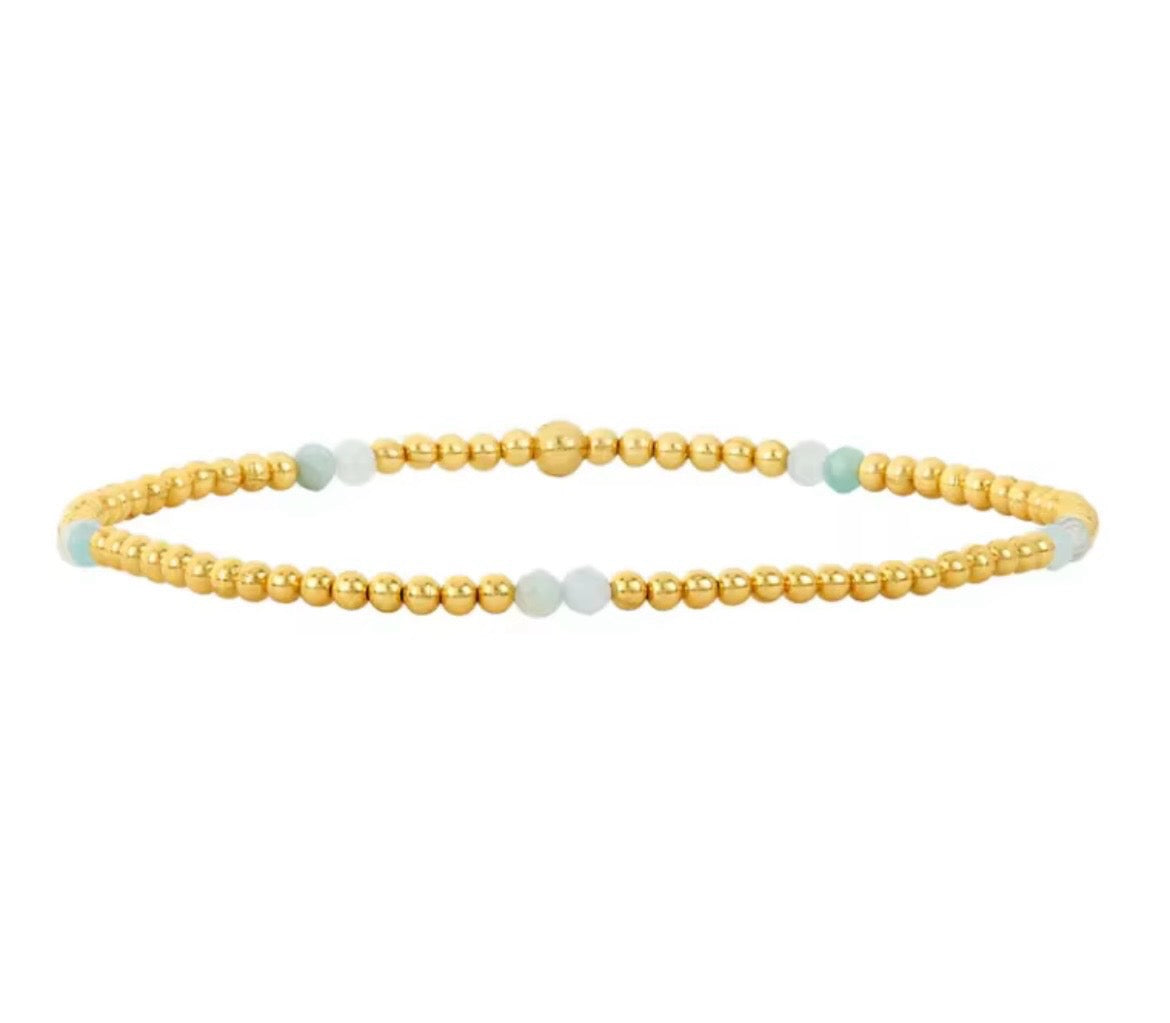 Gold Beaded Crystal Waterproof Non-Tarnish Bracelets