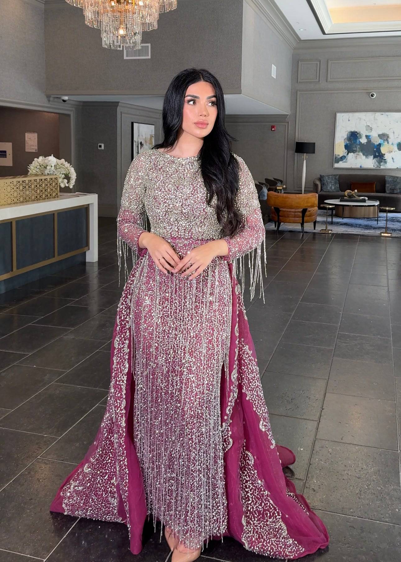 Aleya Beaded Detachable Embellished Sequin Overskirt (Dress Not Included)