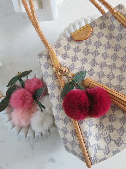 Cherry Fur Key Chain/ Bag Charm