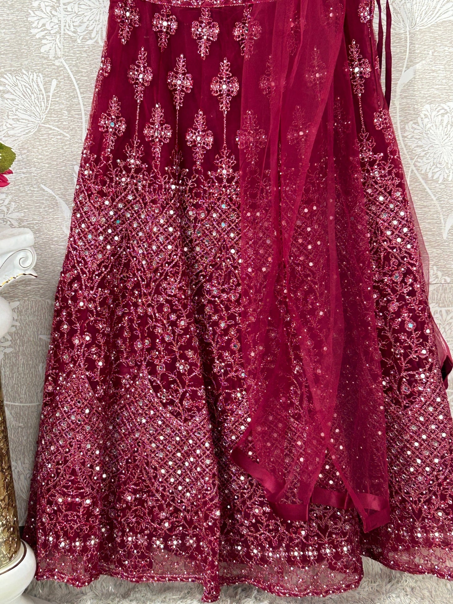 Heavy mirror work lehenga Choli set