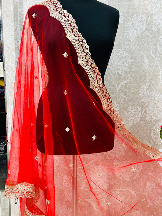 Heavy mirror work dupatta