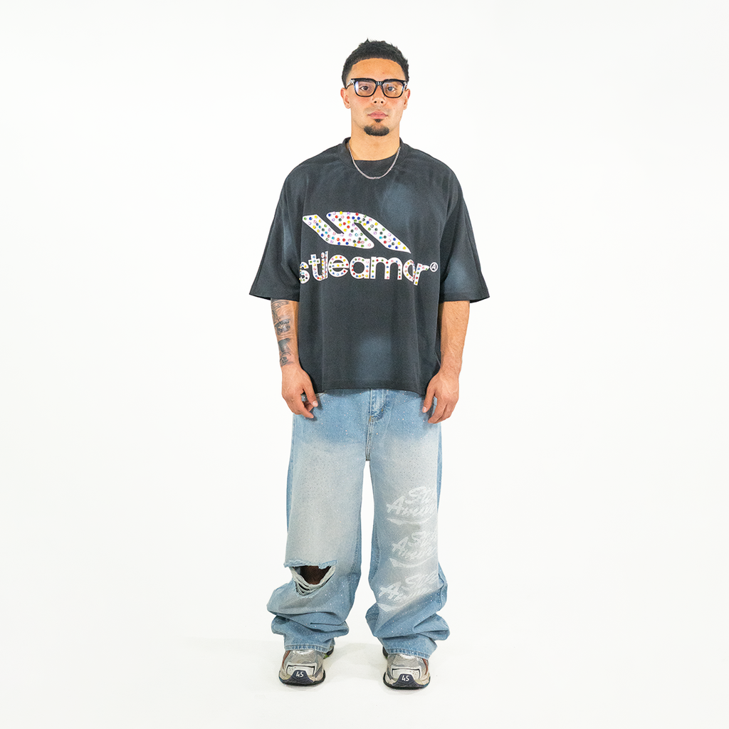 BLACK COLORÃTO RHINESTONE TEE