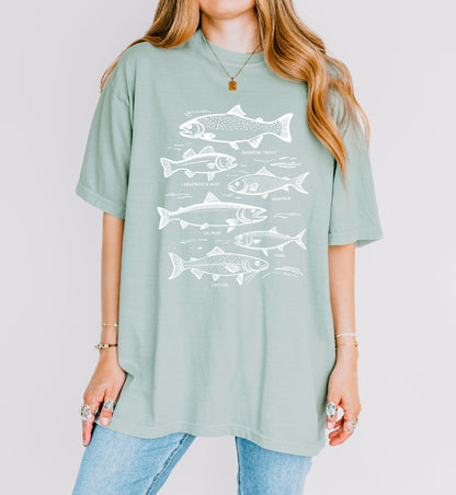 Sardines Salmon Fish Nature Camping Hiking Comfort Colors T Shirt (sketch)