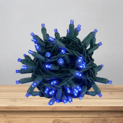 LED Mini Lights 5MM Blue Static - 6" Spacing