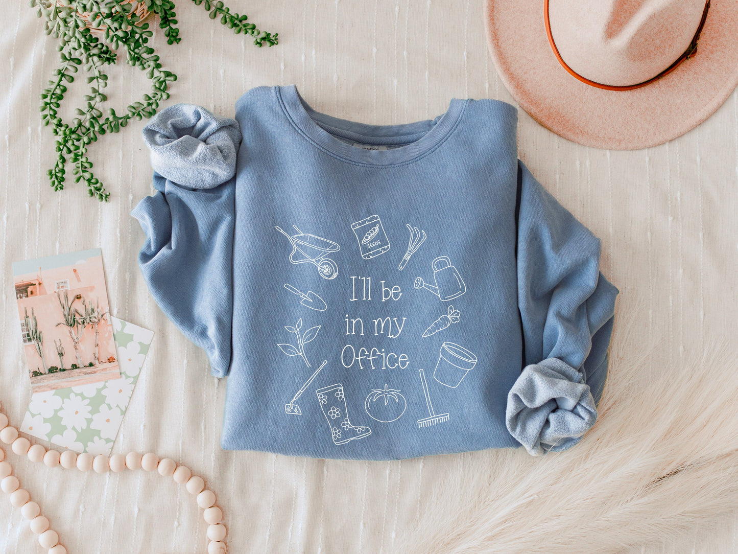 I will be in my office Gardening Plant Botanical Garment Dyed Comfort Colors Sweatshirt