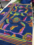Kantha stitch saree
