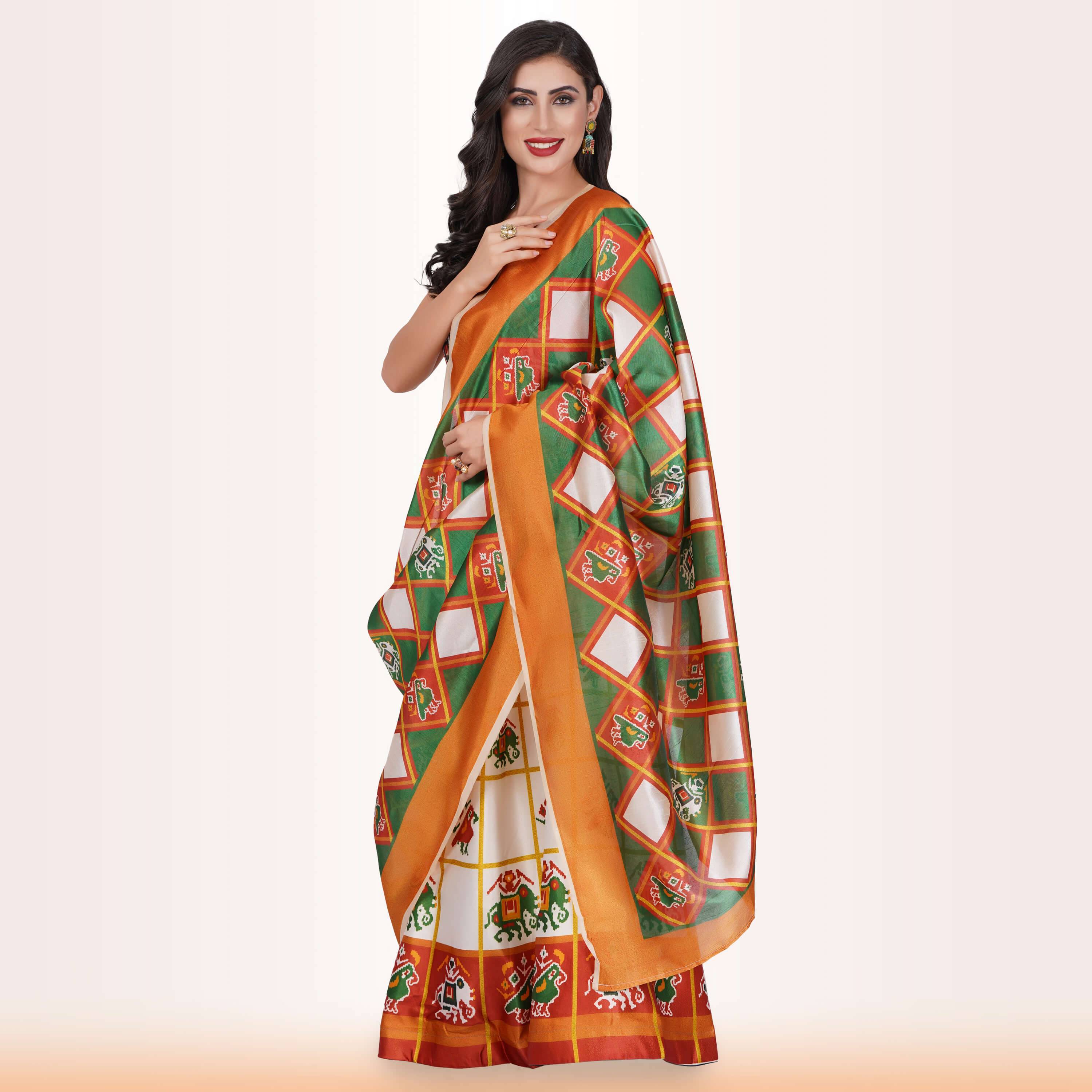 Silk Chania Choli with Patola Prints