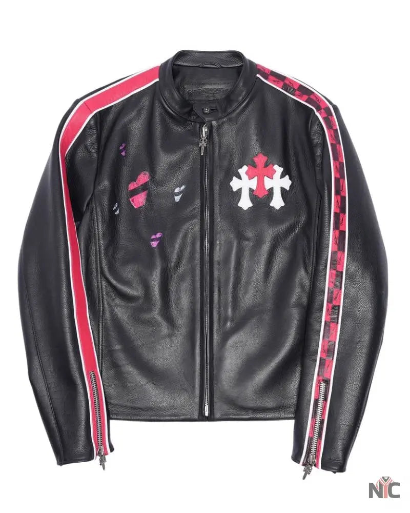 Chrome Hearts Matty Boy Hand-Painted Cemetery Cross Jacket
