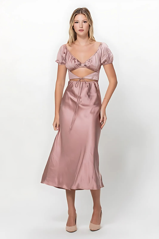 Romance in Rome Satin Dress