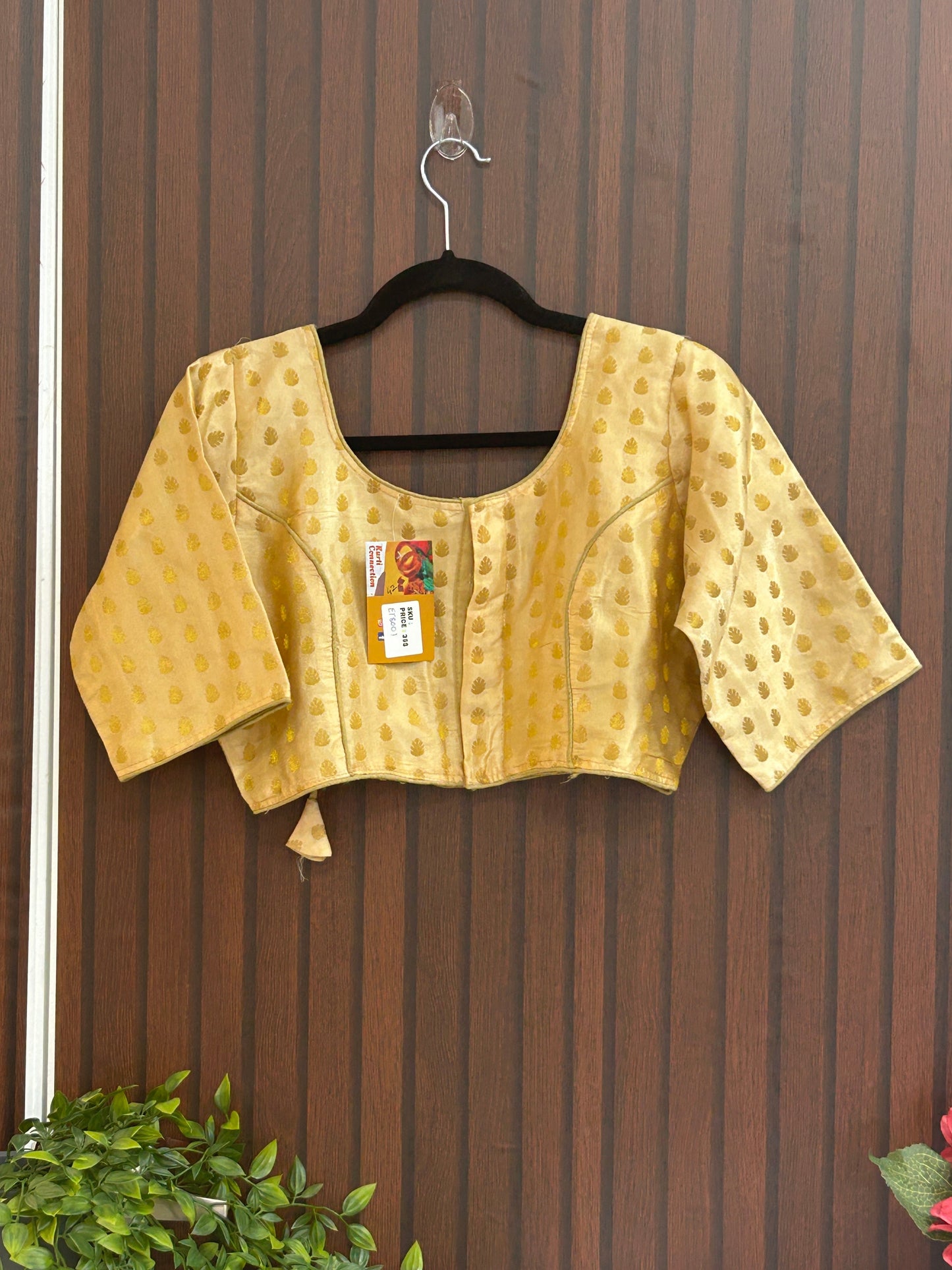 Golden blouse : light gold color: SALE