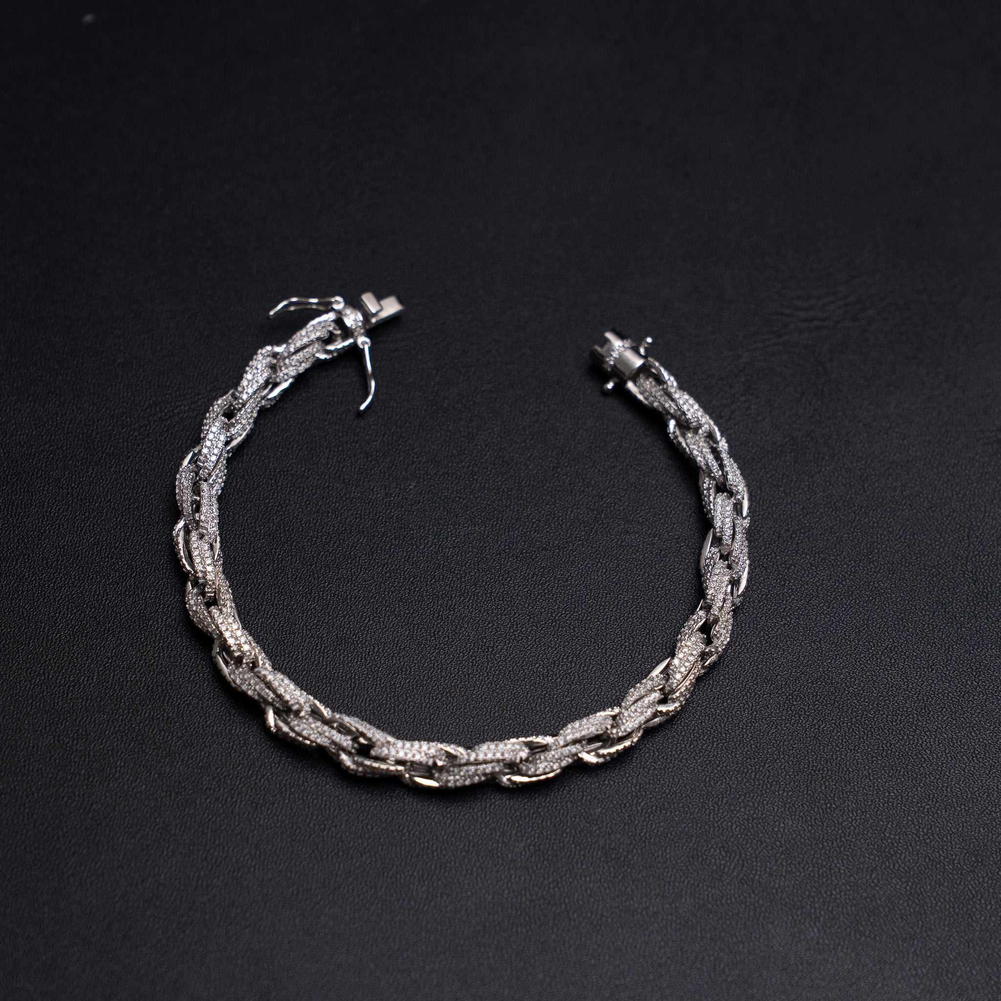 Moissanite 6mm Rope Bracelet 925 Sterling Silver