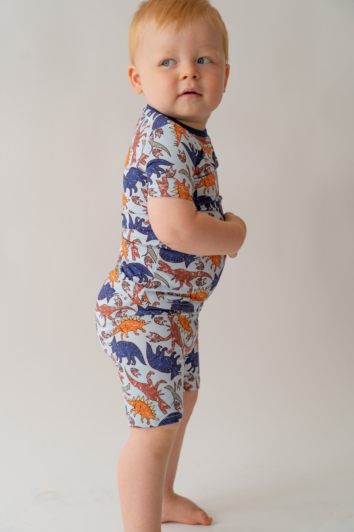 Blue Dino 2 piece shorty PJ's