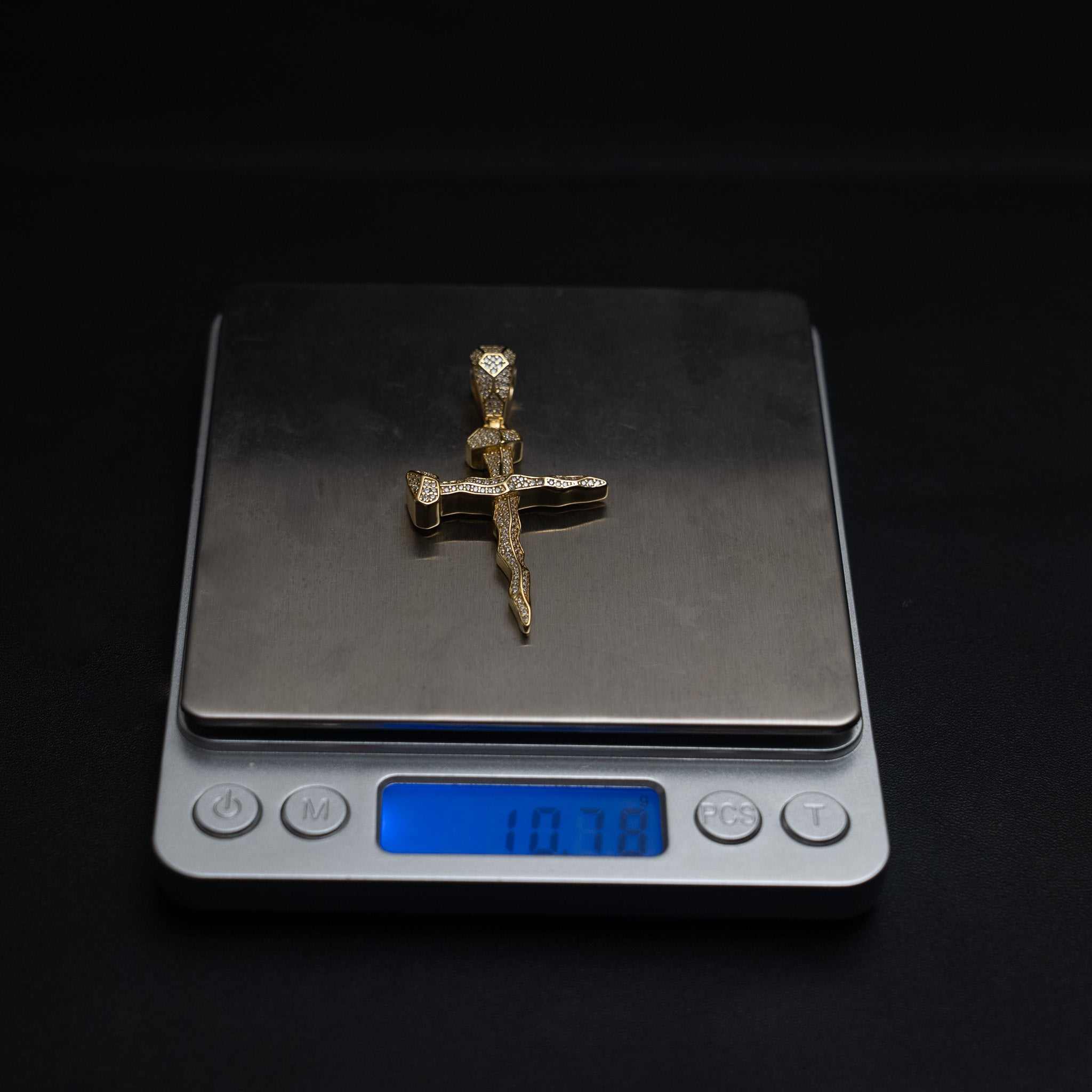 Nail Cross Moissanite 925 Sterling Silver Pendant