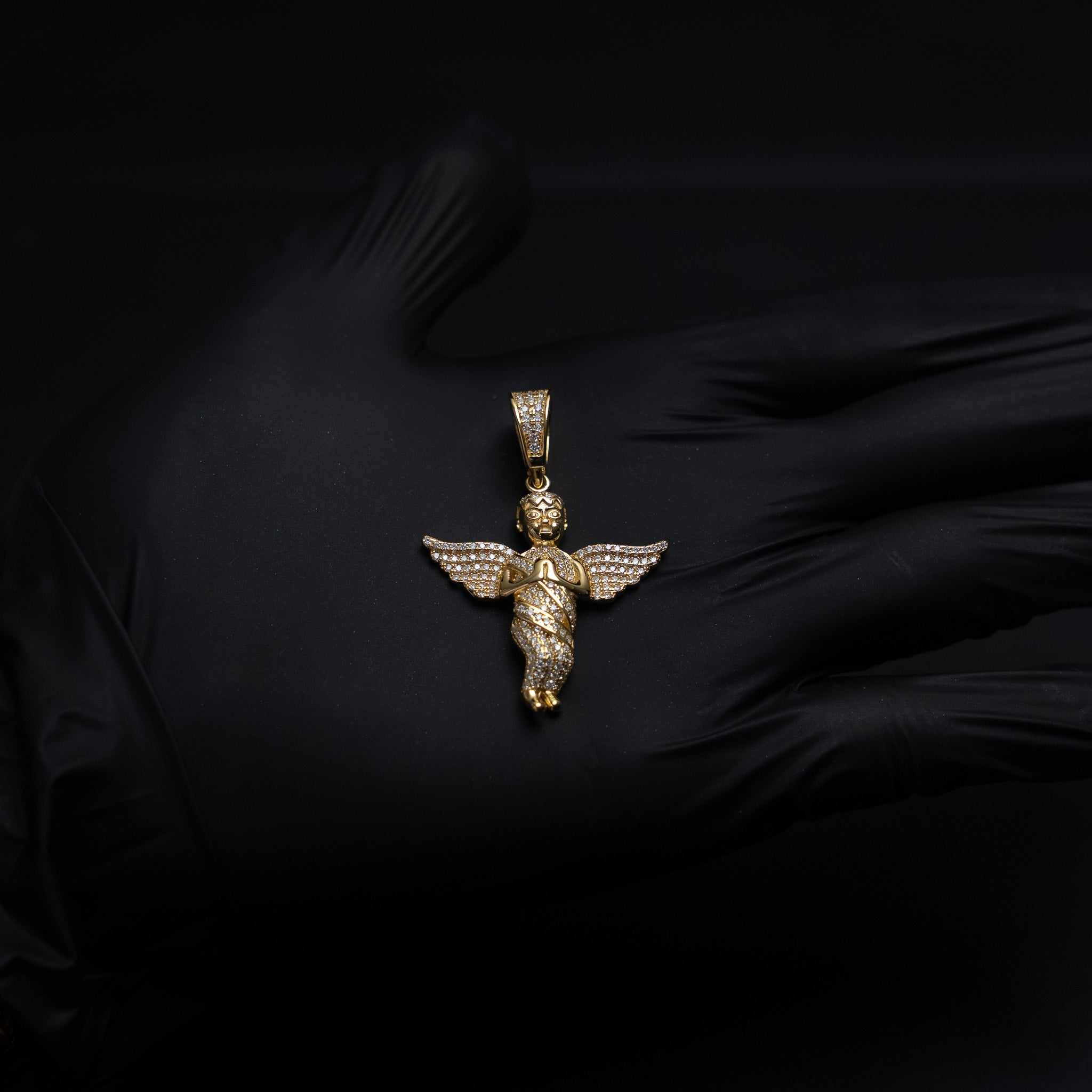 Praying Baby Angel Moissanite 925 Sterling Silver Pendant