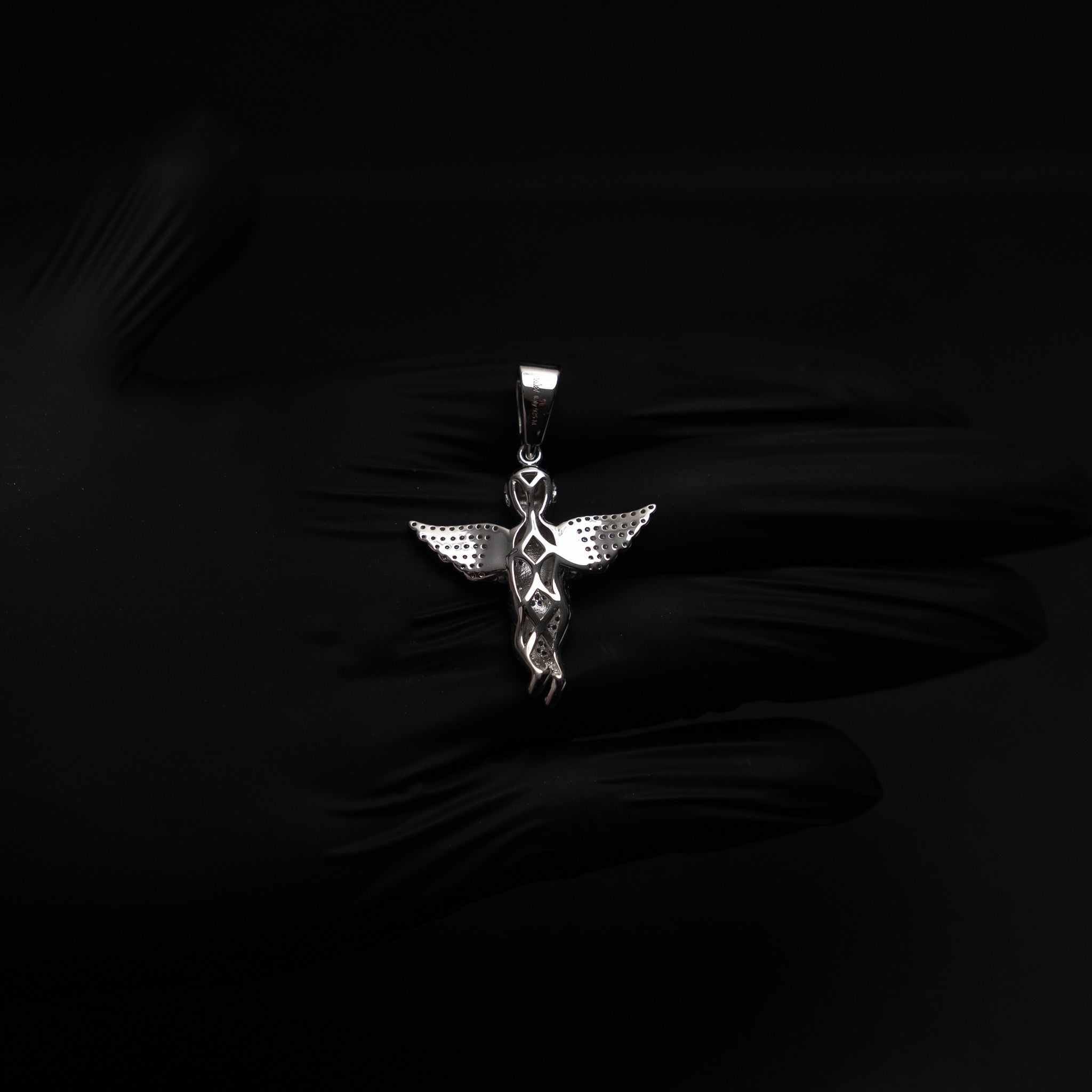 Praying Baby Angel Moissanite 925 Sterling Silver Pendant