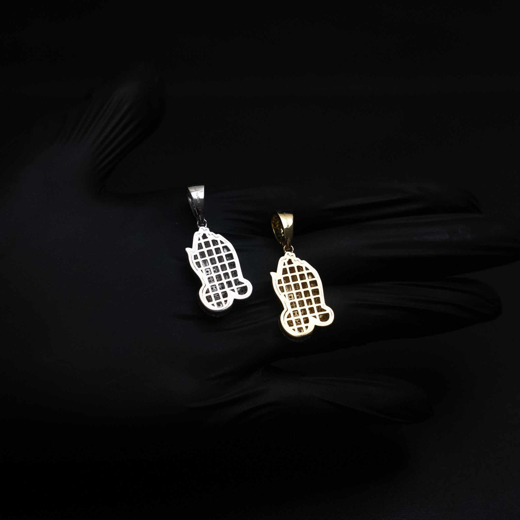 Moissanite 925 Silver Praying Hands Pendant
