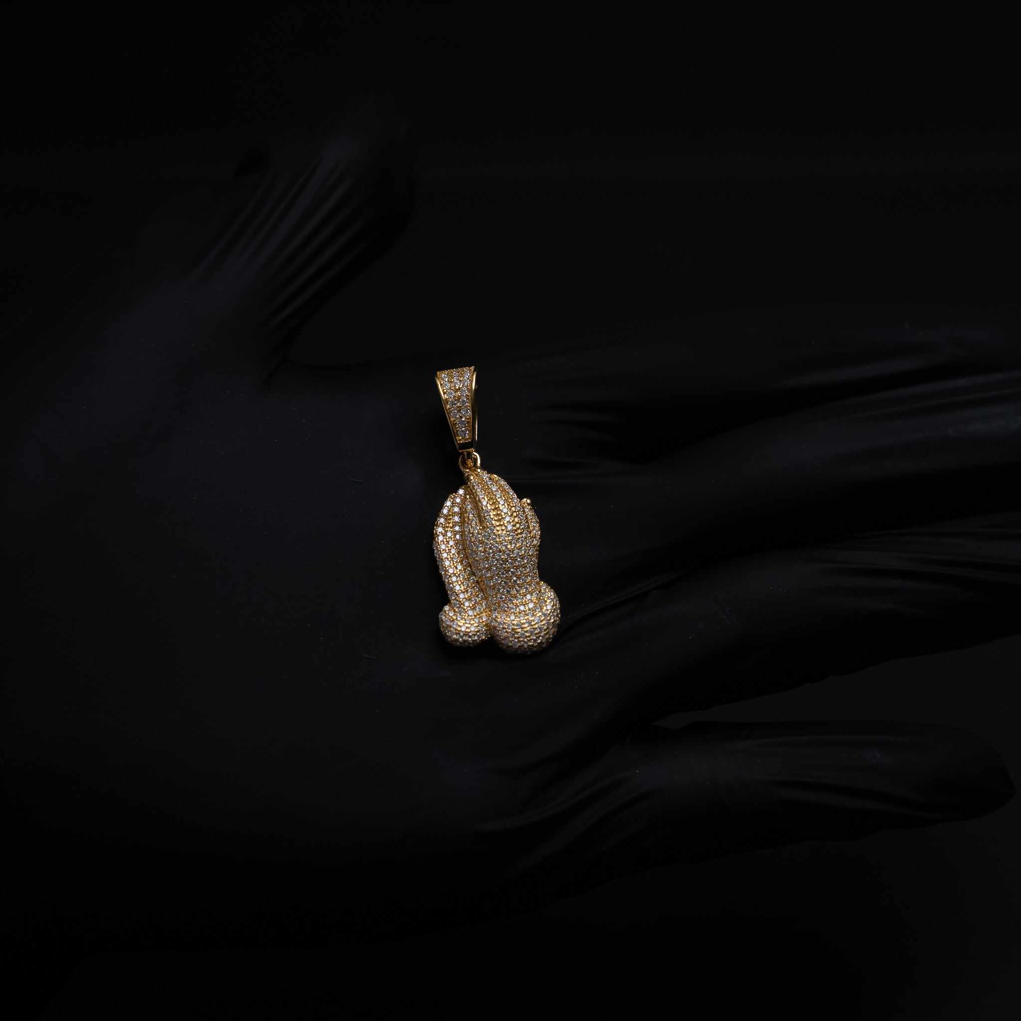 Moissanite 925 Silver Praying Hands Pendant