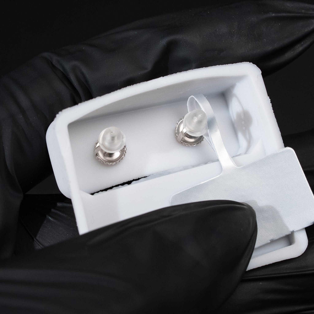 Moissanite Flower Stud Earrings 925 Sterling Silver Screw Back