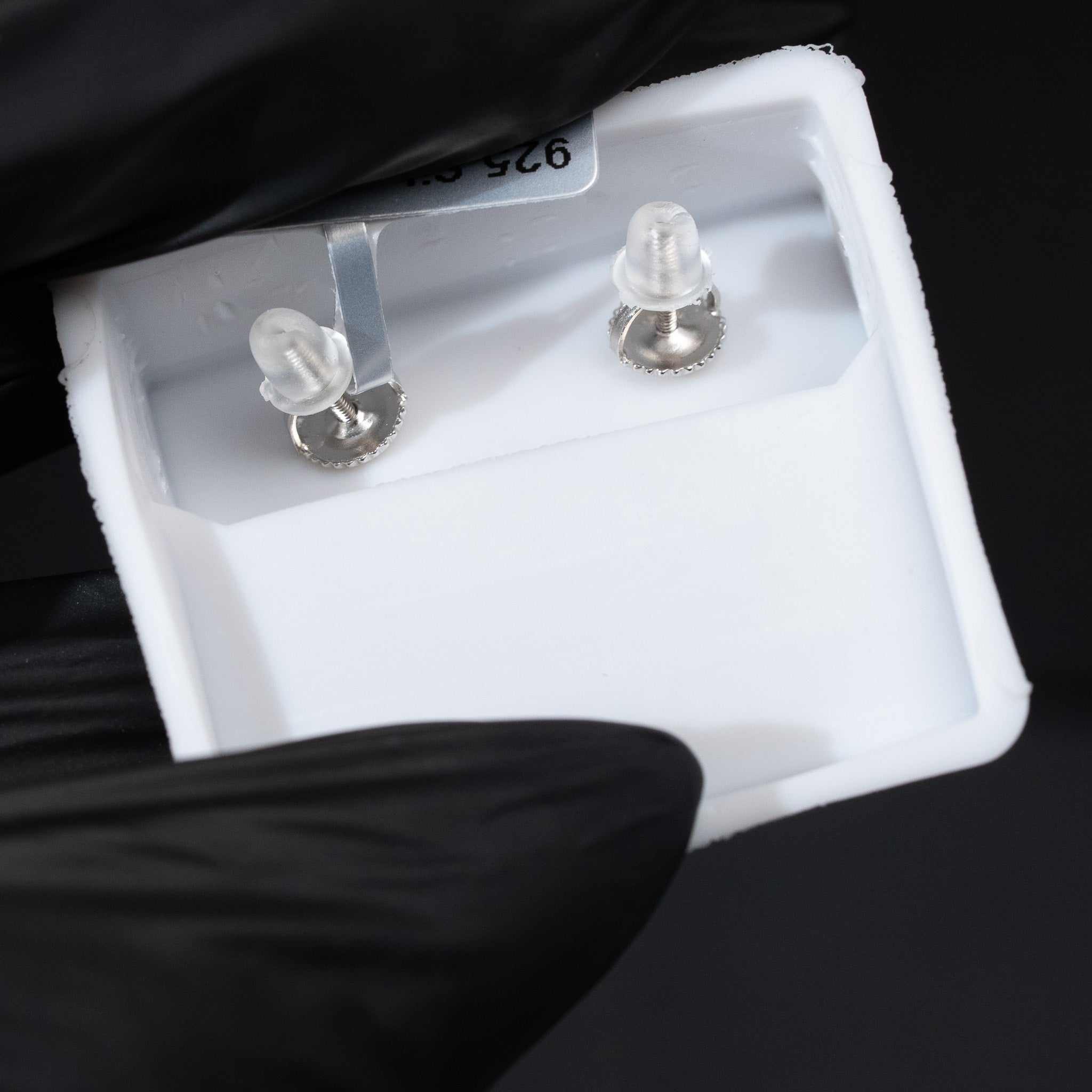 Moissanite Round Stud Earrings Solid 925 Sterling Silver Screw Back 8mm