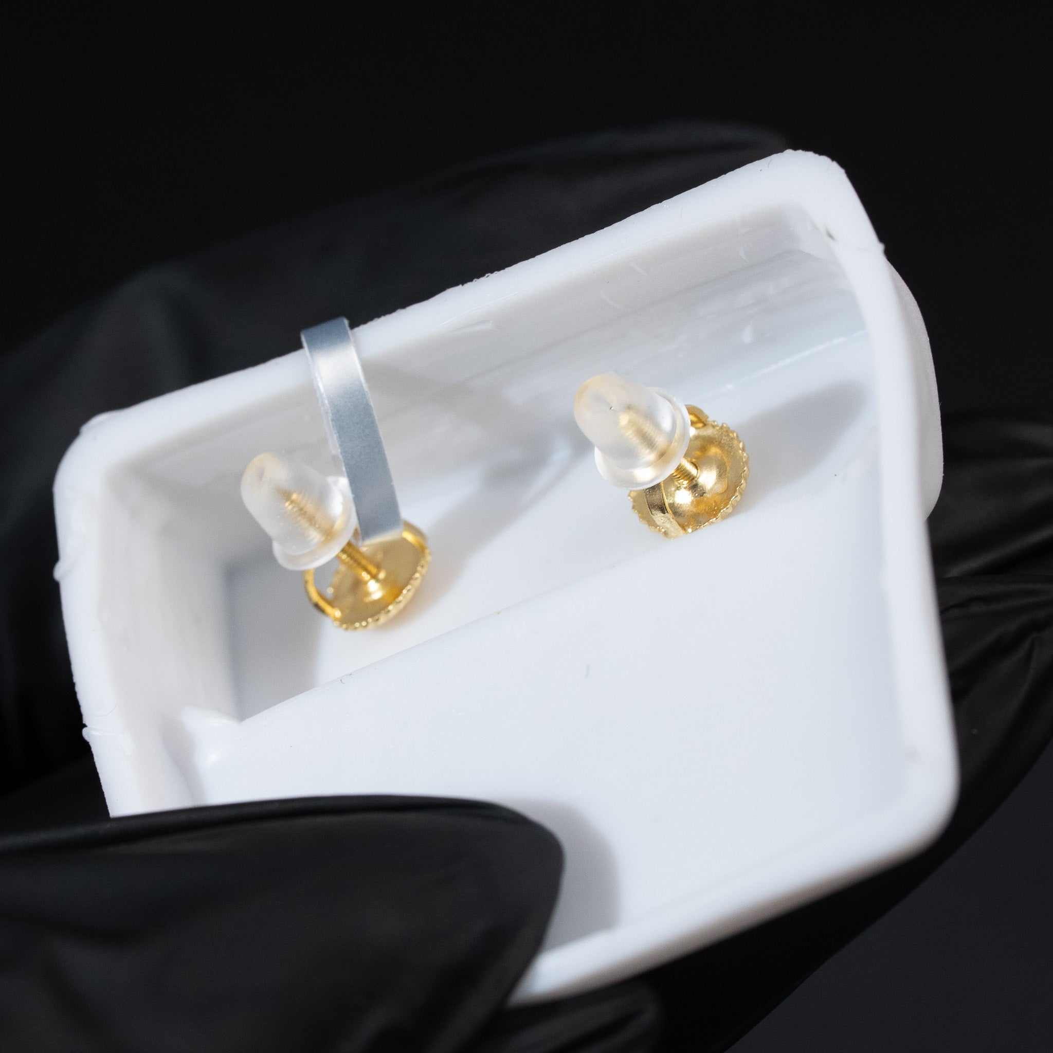 Moissanite Clover Stud Earrings 925 Sterling Silver Screw Back