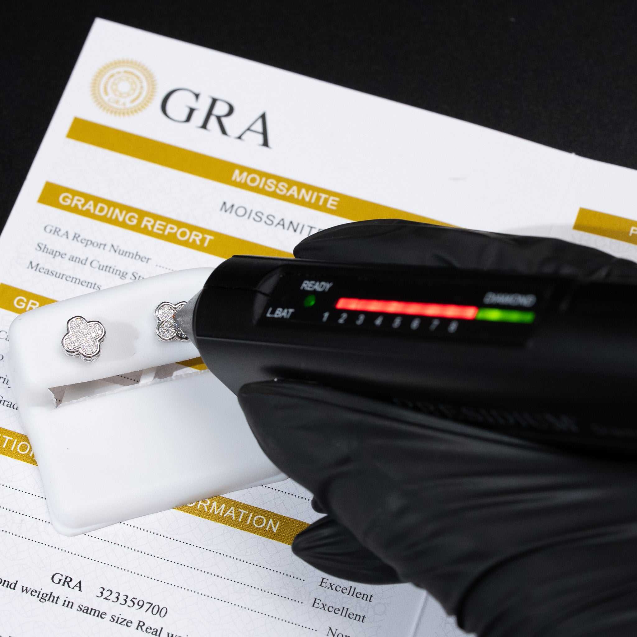 Moissanite Clover Stud Earrings 925 Sterling Silver Screw Back