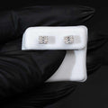 Moissanite Baguette Square Stud Earrings 925 Sterling Silver Screw Back
