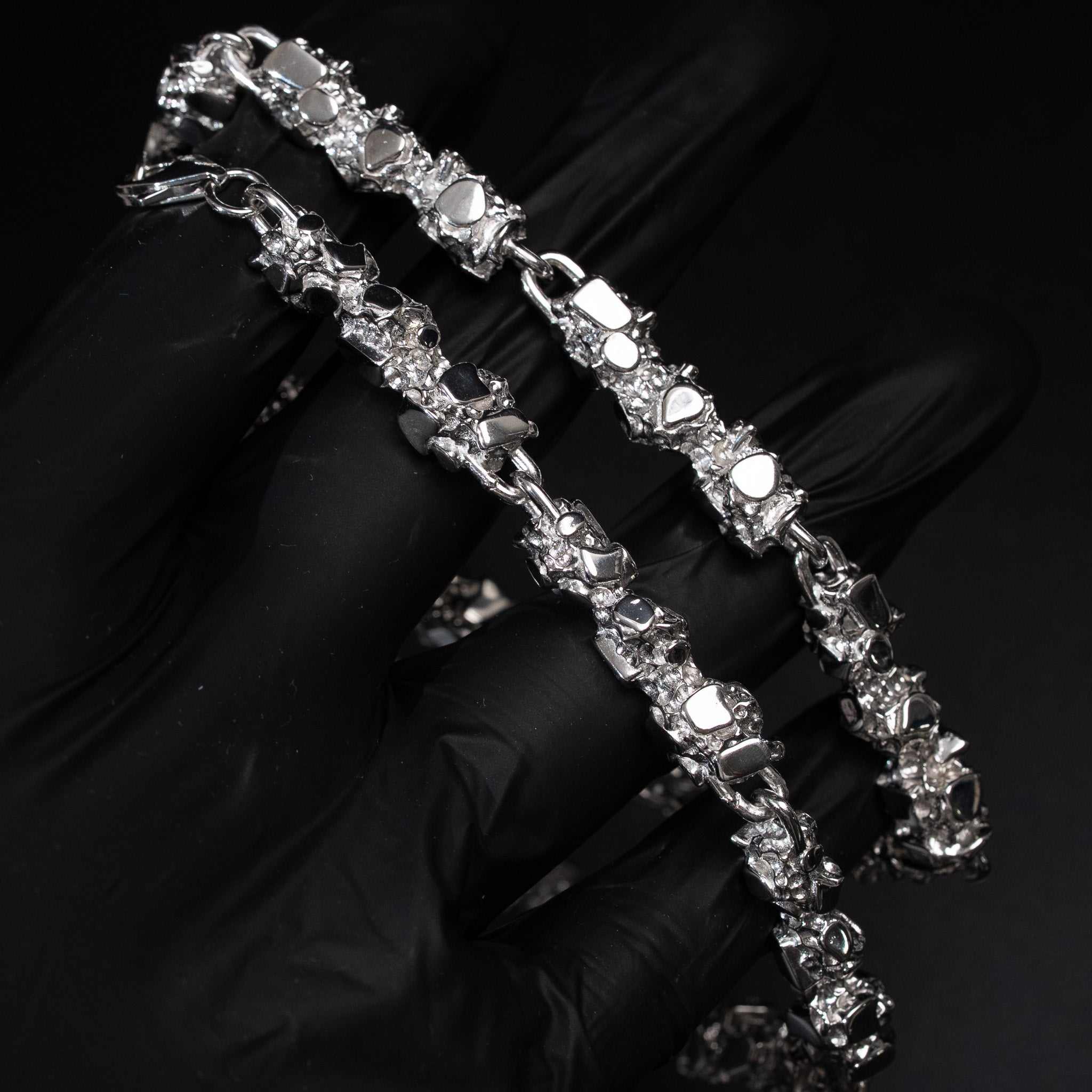 Nugget Chain 8.5mm Necklace Solid 925 Sterling Silver 20" 22" 24"