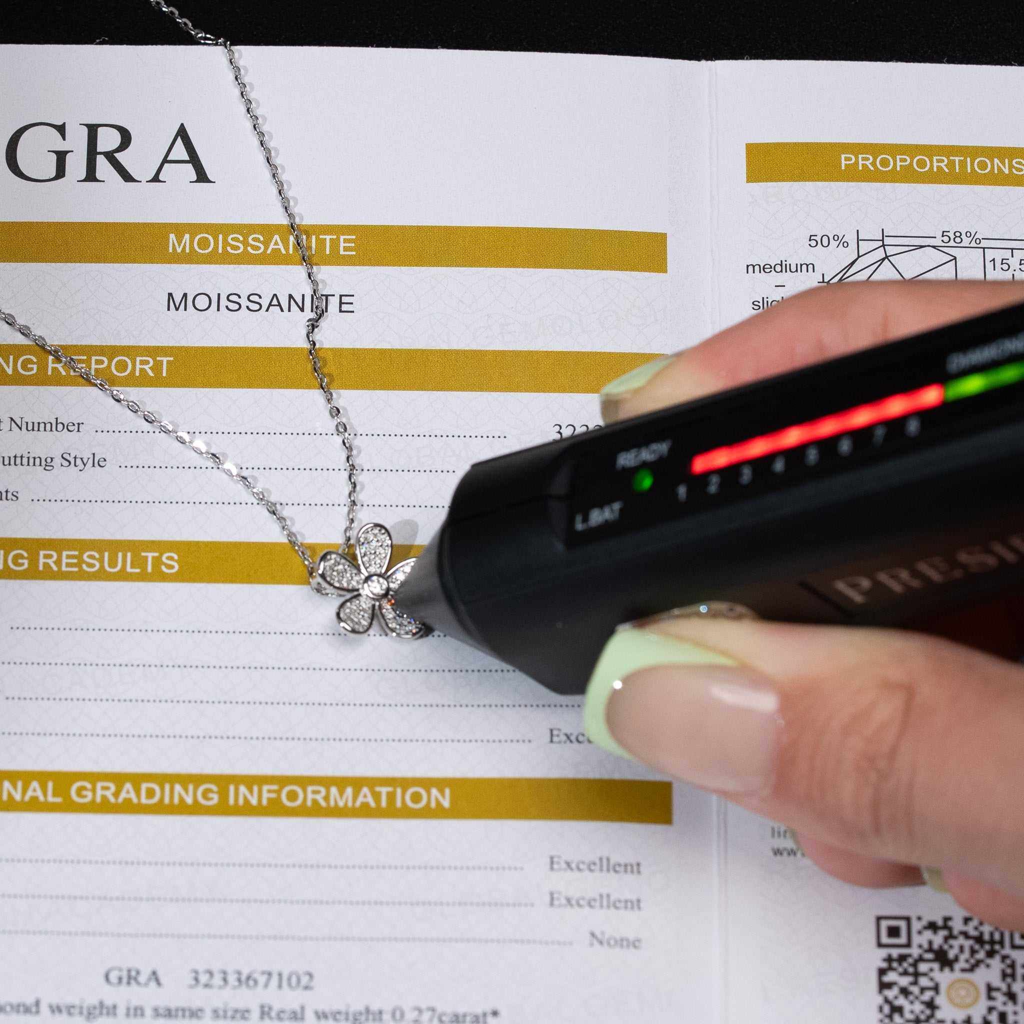 Moissanite Flower Necklace for Women – 925 Sterling Silver