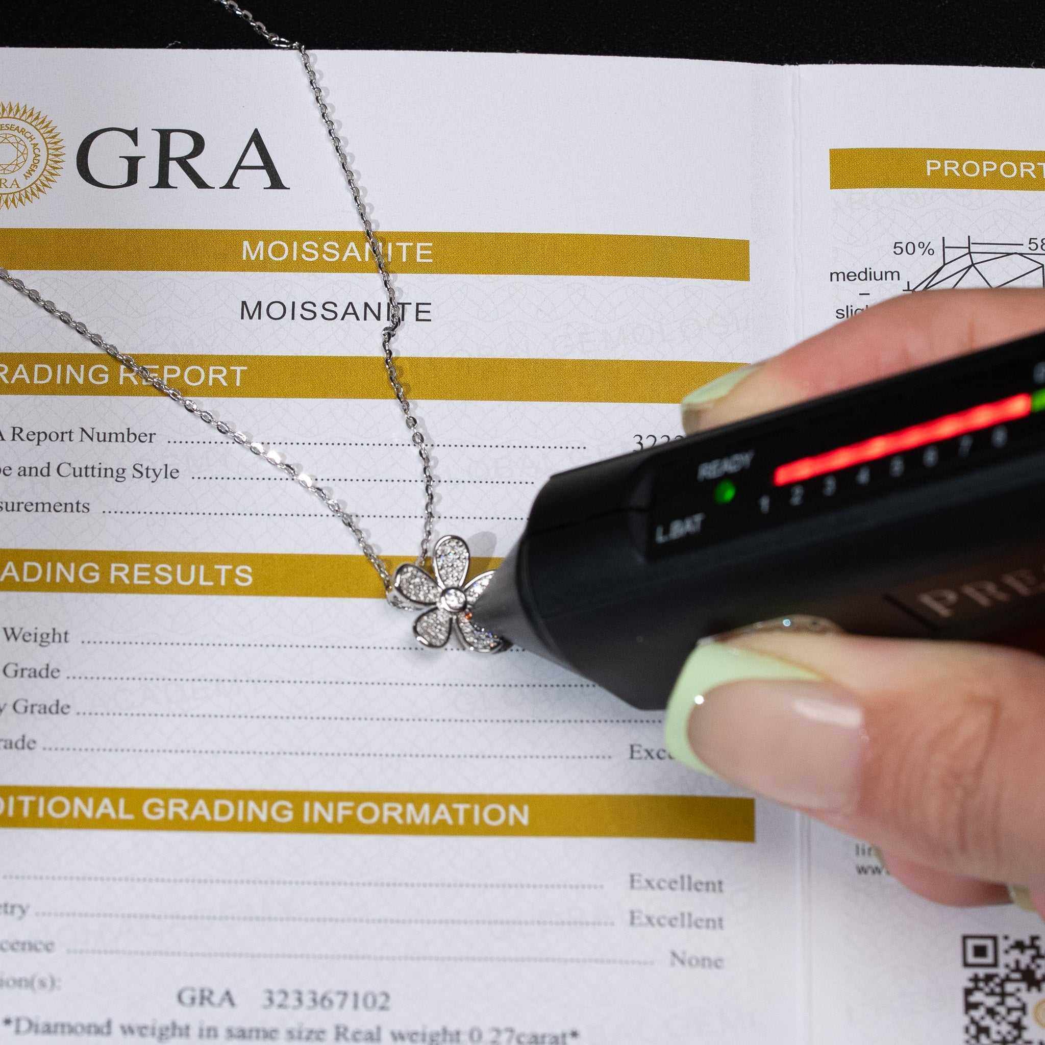 Moissanite Flower Necklace for Women – 925 Sterling Silver