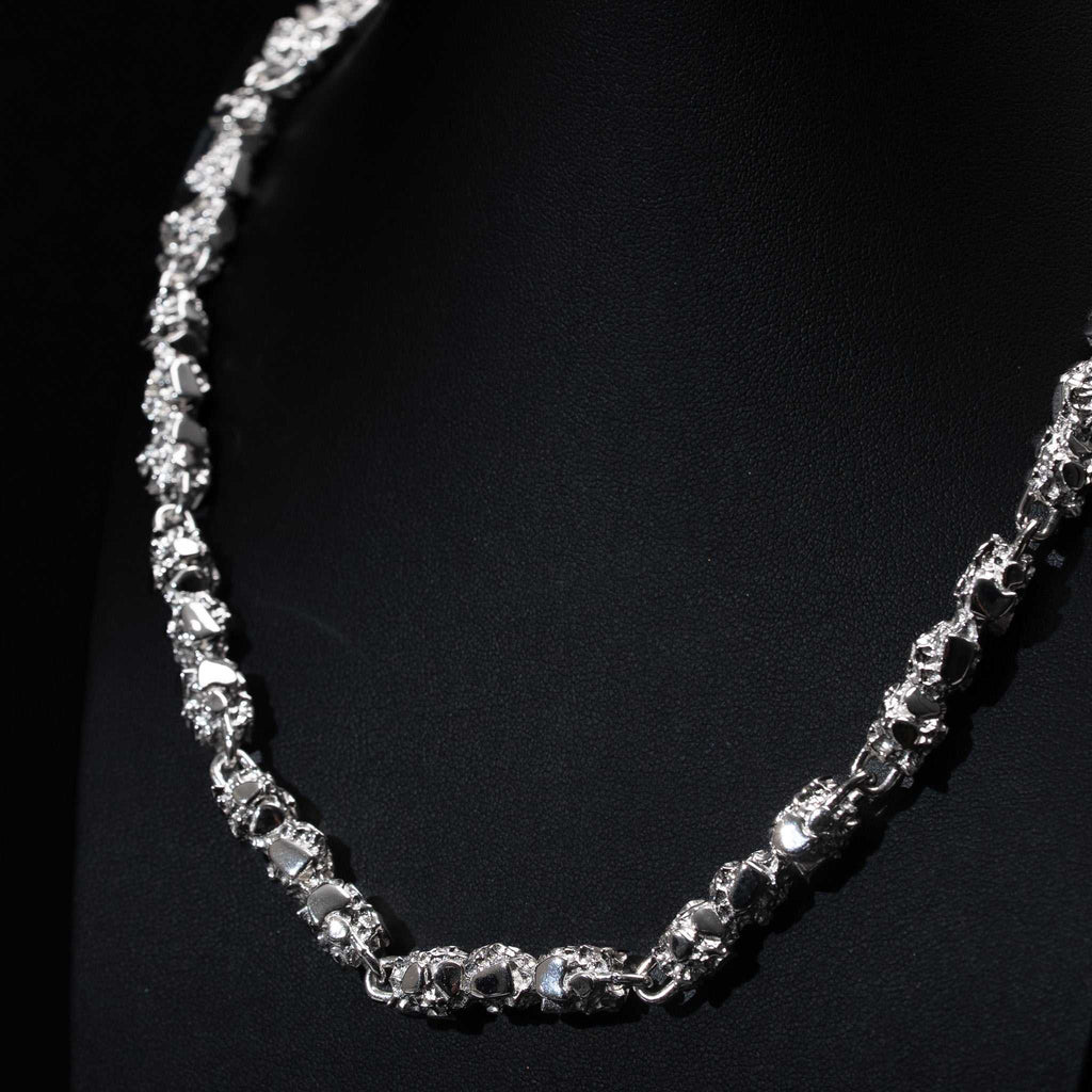 Nugget Chain 8.5mm Necklace Solid 925 Sterling Silver 20" 22" 24"