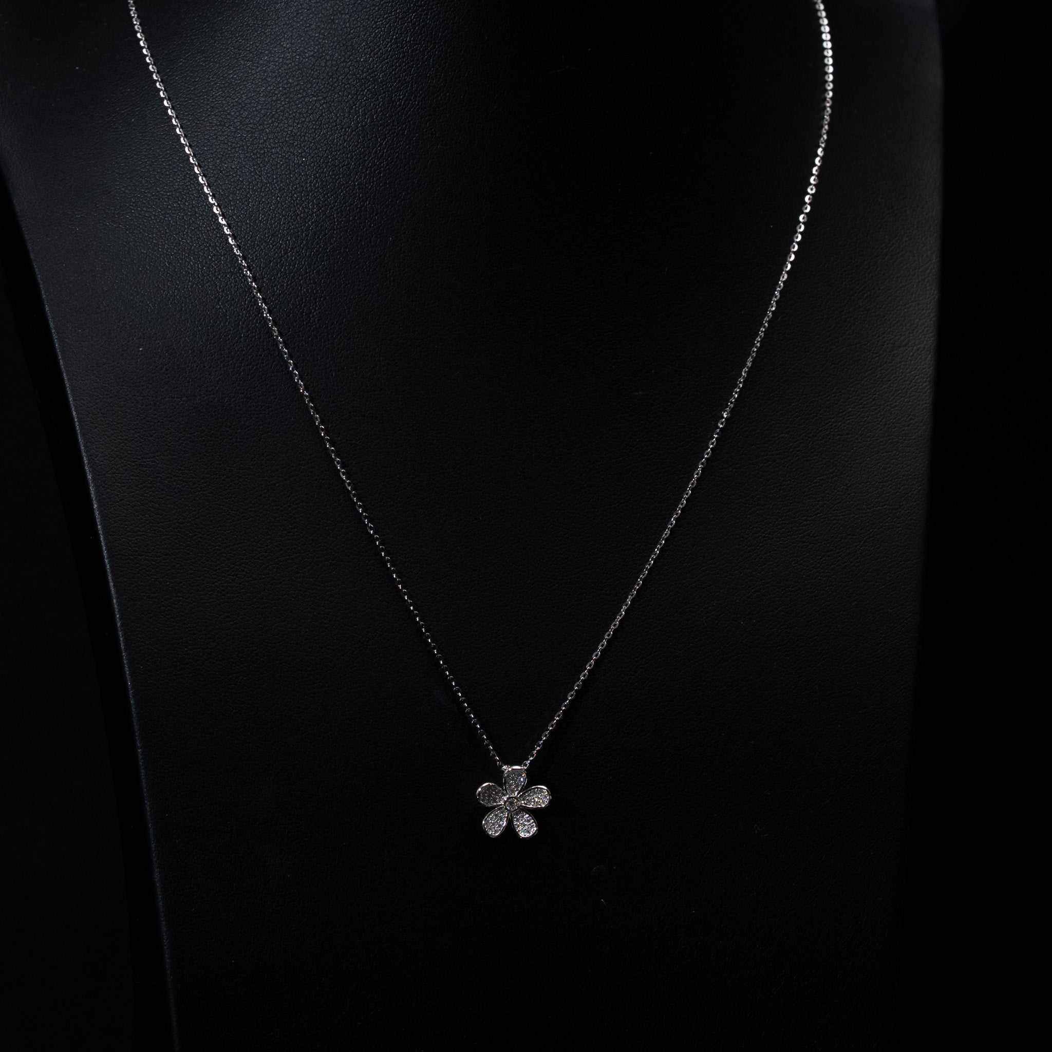 Moissanite Flower Necklace for Women – 925 Sterling Silver