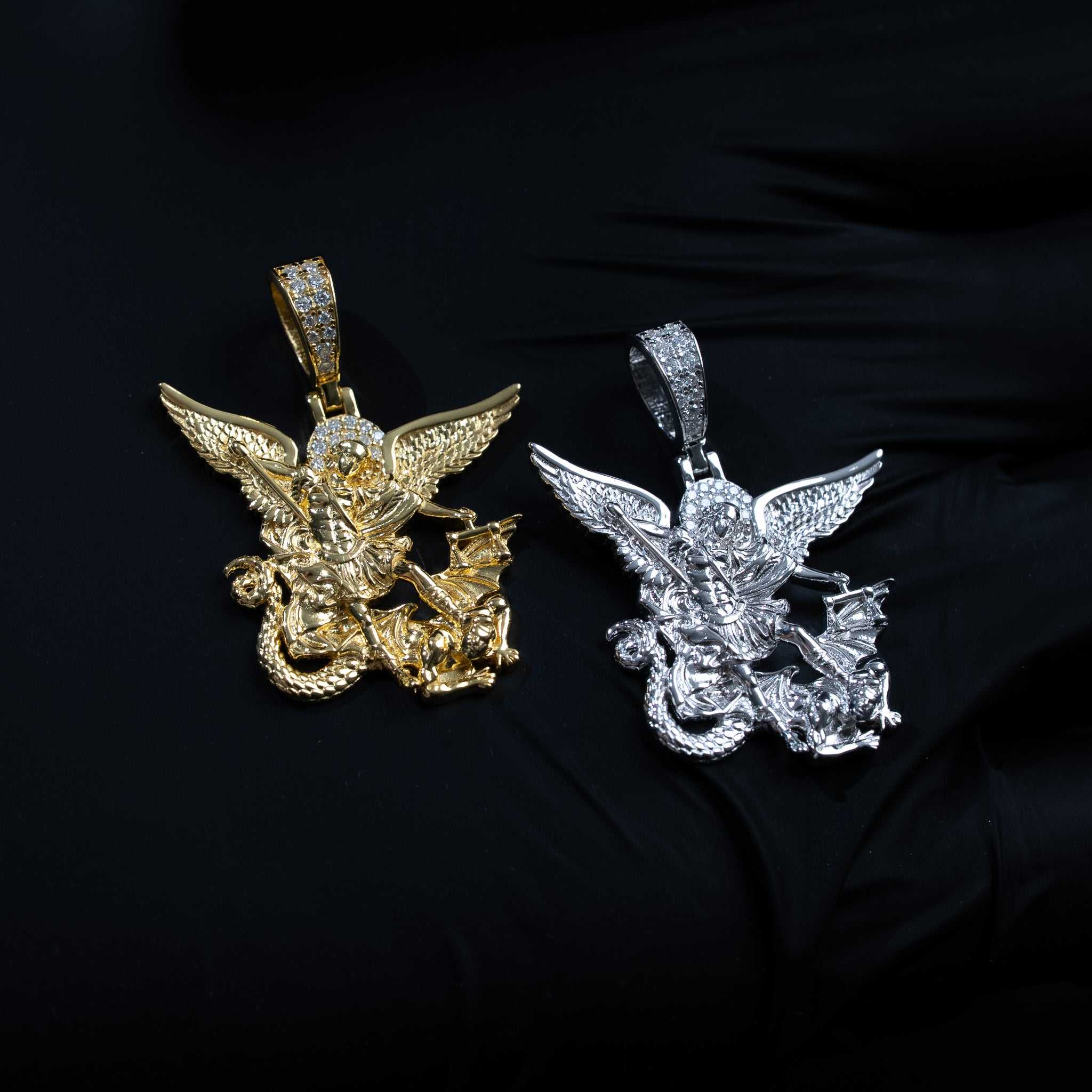 Moissanite Saint Michael Pendant – 925 Silver The Archangel Jewelry