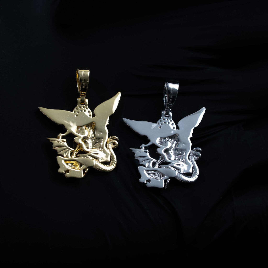 Moissanite Saint Michael Pendant – 925 Silver The Archangel Jewelry