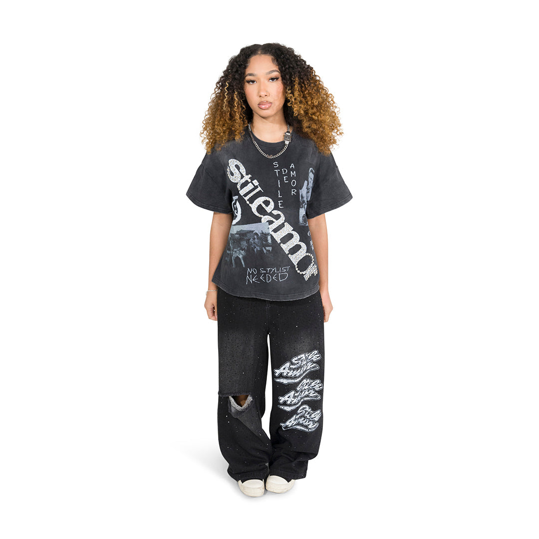 BLACK NO STYLIST TEE