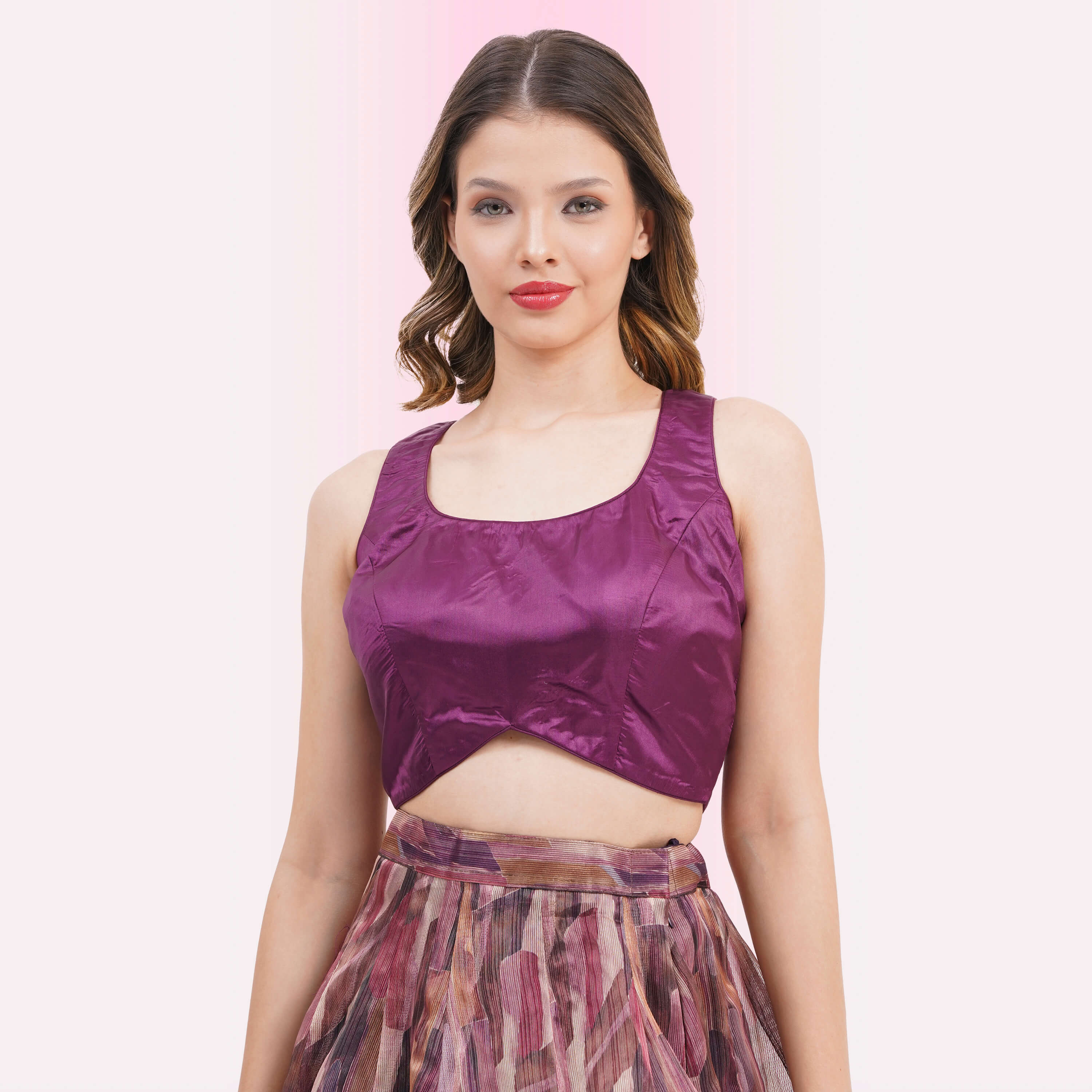 Multi-Color brushstroke Print Lehenga Choli Set