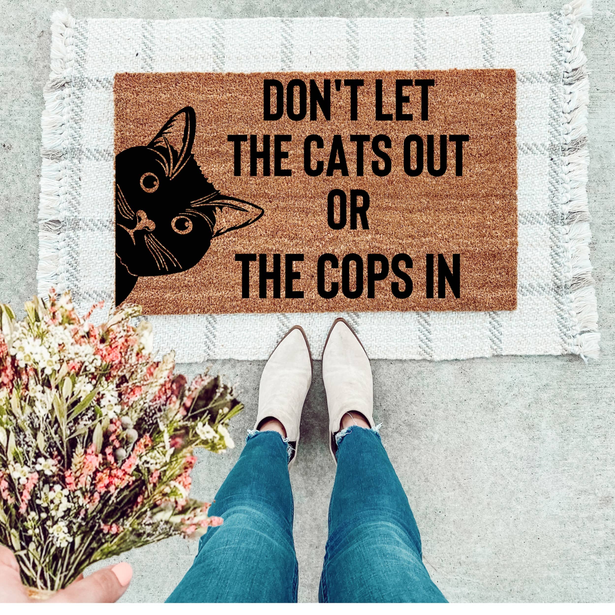 Don't Let The Cats Out Or The Cops In Doormat