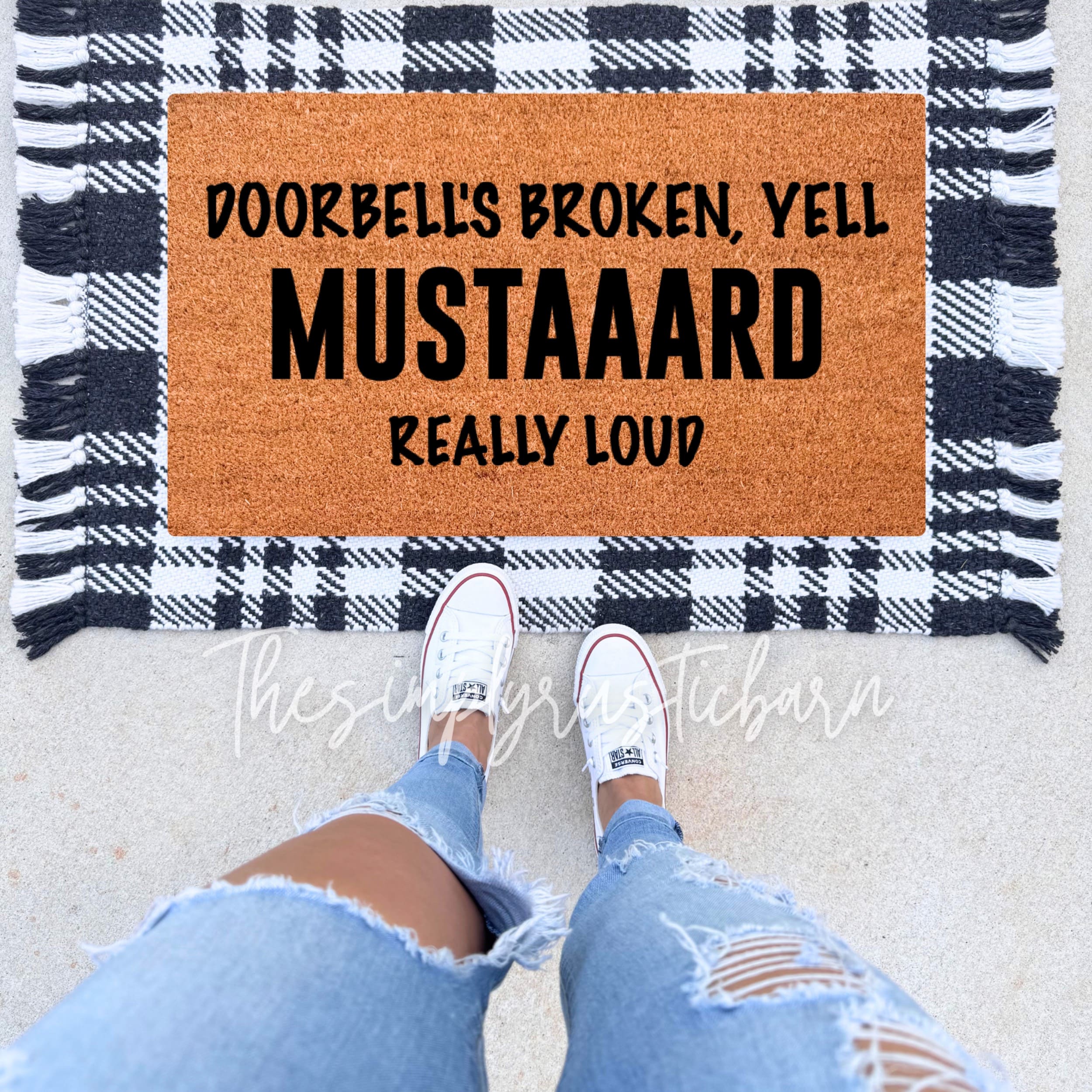 Doorbells Broken, Yell Mustaard Really Loud Doormat