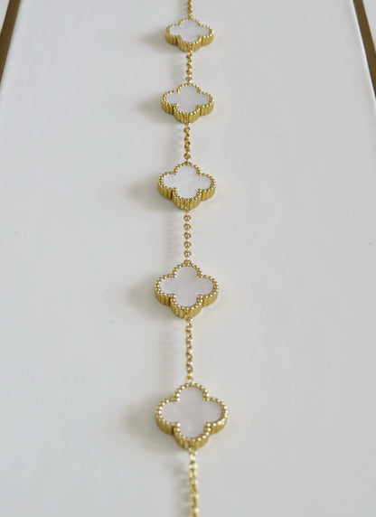 Luck Intention -Pearl Shell Clover Bracelet